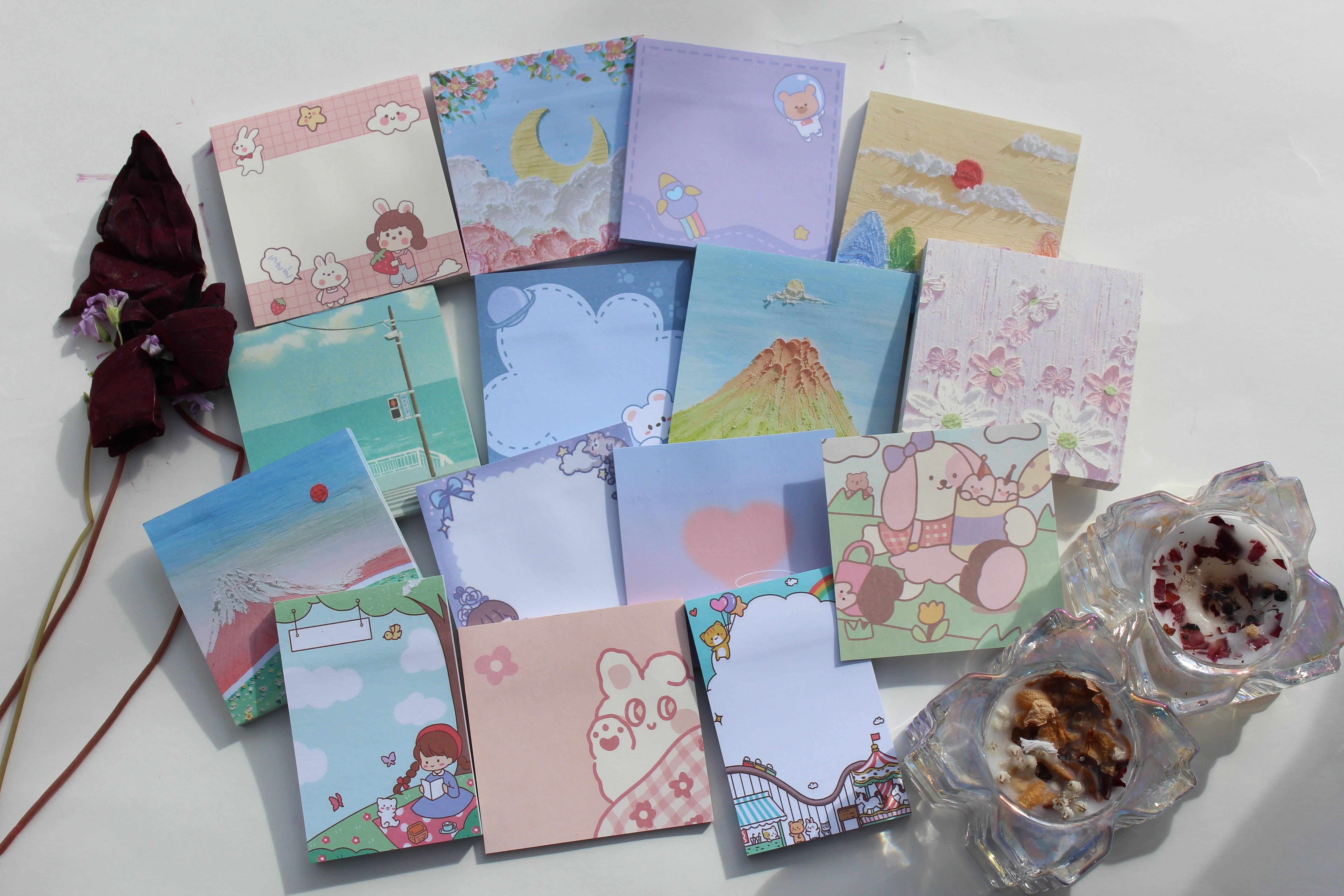100pcs Blue Kawaii Grab Bag Japanese Kawaii Memos Cute Sticker